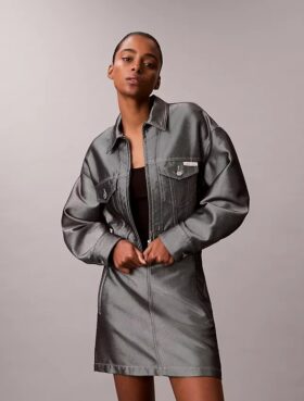 Veste bomber en Denim brillant