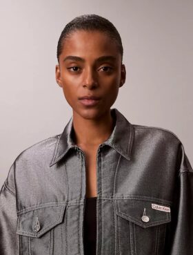 Veste bomber en Denim brillant