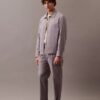 Veste-chemise classique zippée en coton mélangé