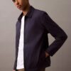 Veste-chemise classique zippée en coton mélangé Veste-chemise classique zippée en coton mélangé