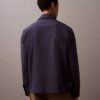 Veste-chemise classique zippée en coton mélangé Veste-chemise classique zippée en coton mélangé