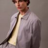 Veste-chemise classique zippée en coton mélangé