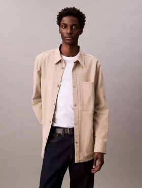 Veste chemise décontractée en toile