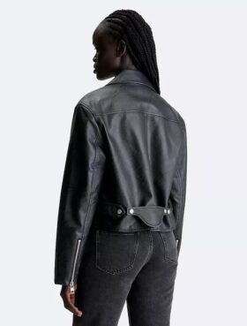 Veste chemise en simili cuir