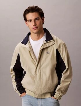 Veste coupe-vent légère en nylon à blocs de couleur