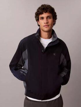 Veste coupe-vent légère en nylon à blocs de couleur