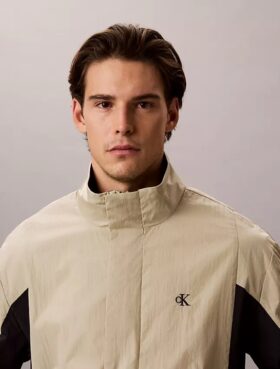 Veste coupe-vent légère en nylon à blocs de couleur
