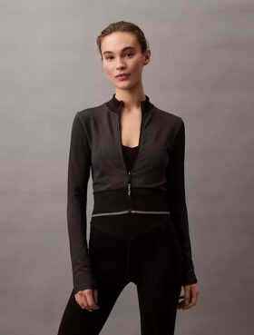 Veste courte de sport côtelée
