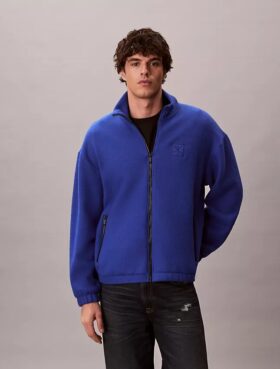 Veste décontractée en molleton mélangé laine
