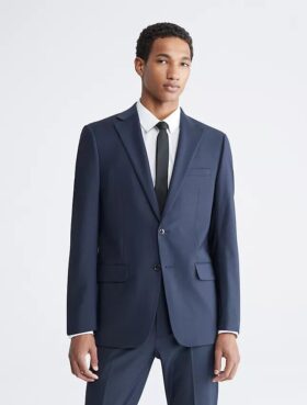Veste de costume bleu marine coupe ajustée