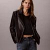 Veste de moto en simili cuir