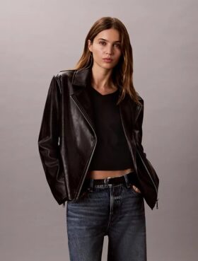 Veste de moto en simili cuir