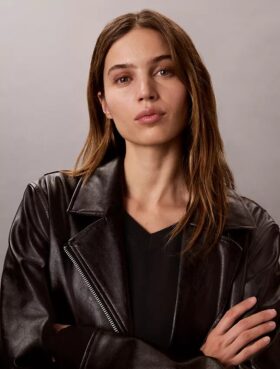 Veste de moto en simili cuir