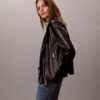 Veste de moto en simili cuir