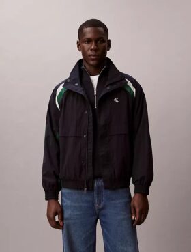 Veste de sport en nylon à blocs de couleur