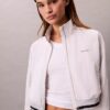Veste de survêtement courte et ample en tissu tissé Veste de survêtement courte et ample en tissu tissé