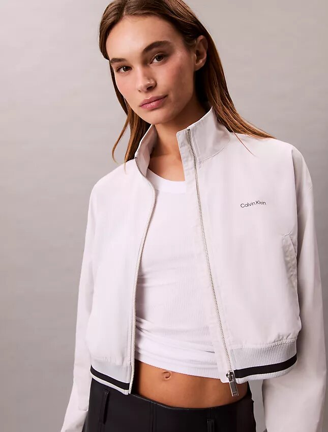 Veste de survêtement courte et ample en tissu tissé Veste de survêtement courte et ample en tissu tissé