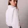 Veste de survêtement courte et ample en tissu tissé Veste de survêtement courte et ample en tissu tissé