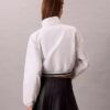 Veste de survêtement courte et ample en tissu tissé Veste de survêtement courte et ample en tissu tissé