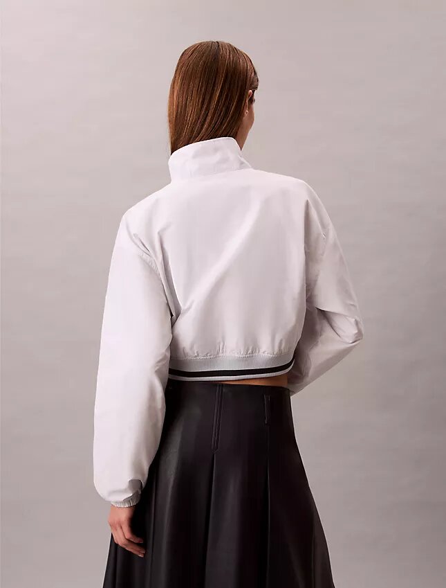 Veste de survêtement courte et ample en tissu tissé Veste de survêtement courte et ample en tissu tissé