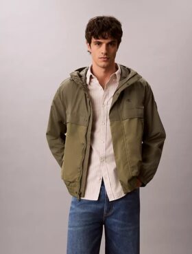 Veste légère en nylon et matériaux mixtes