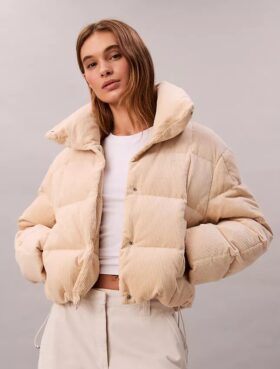 Veste matelassée en velours côtelé