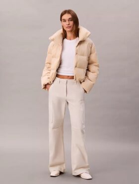 Veste matelassée en velours côtelé