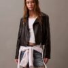 Veste moto en simili cuir