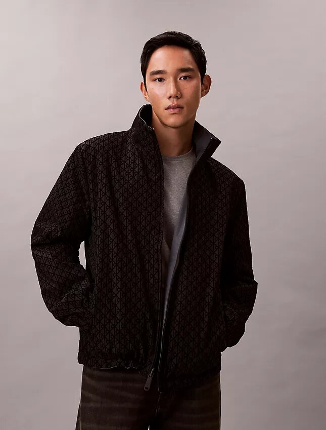 Veste réversible avec logo emblématique sur toute la surface Veste réversible avec logo emblématique sur toute la surface