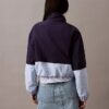 Veste zippée en nylon à blocs de couleur Veste zippée en nylon à blocs de couleur