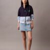 Veste zippée en nylon à blocs de couleur Veste zippée en nylon à blocs de couleur
