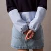 Veste zippée en nylon à blocs de couleur Veste zippée en nylon à blocs de couleur