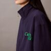 Veste zippée en nylon à blocs de couleur Veste zippée en nylon à blocs de couleur