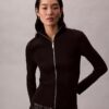 Veste zippée en nylon côtelé