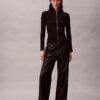Veste zippée en nylon côtelé