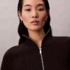 Veste zippée en nylon côtelé