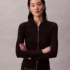 Veste zippée en nylon côtelé